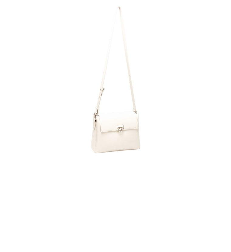 Half Flap Shoulder Bag - Beige