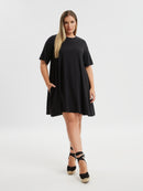 Plain short sleeve pocket tunic - Black