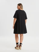 Plain short sleeve pocket tunic - Black