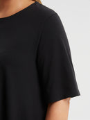 Plain short sleeve pocket tunic - Black
