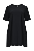 Plain short sleeve pocket tunic - Black