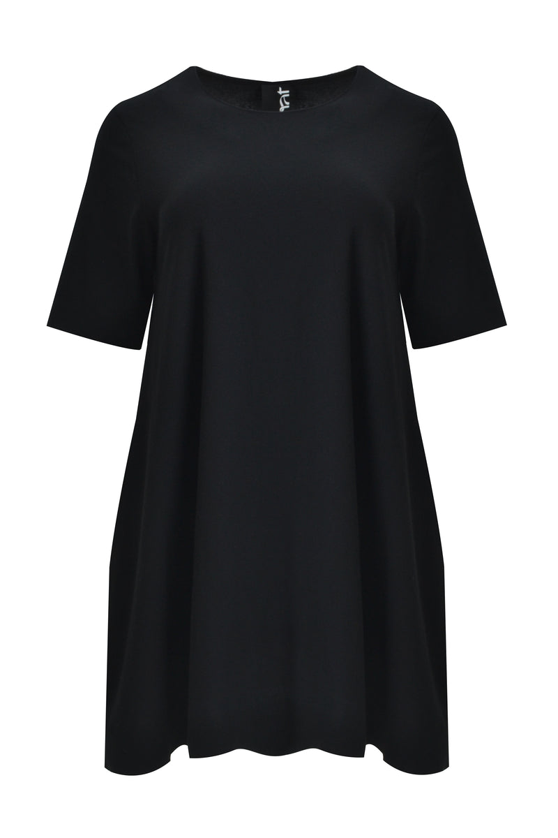Plain short sleeve pocket tunic - Black