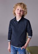Long Sleeve Polo Shirt - Navy