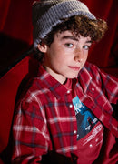 Plaid Long Sleeve Shirt - Blackberry