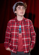 Plaid Long Sleeve Shirt - Blackberry