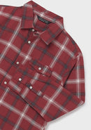 Plaid Long Sleeve Shirt - Blackberry