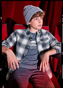 Plaid Long Sleeve Shirt - Grey