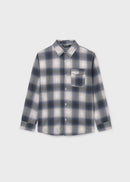 Plaid Long Sleeve Shirt - Grey
