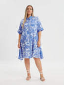 DRESS/TUNIC BLUE PRINT - Blue/white