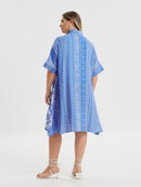 DRESS/TUNIC BLUE PRINT - Blue/white