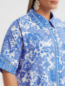 DRESS/TUNIC BLUE PRINT - Blue/white