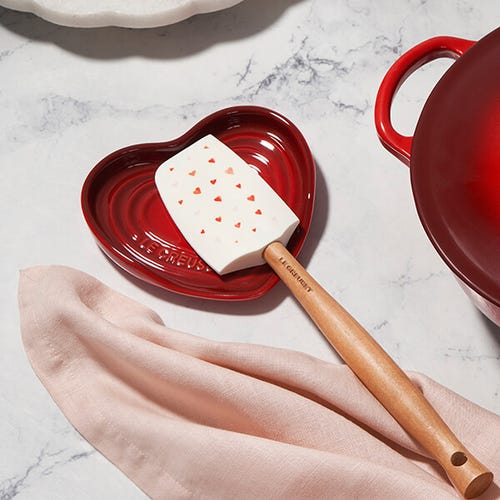 Heart Shaped Spoon Rest - Cerise