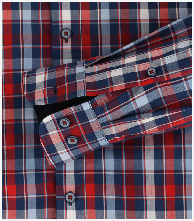 Comfort Fit Check Shirt - Red