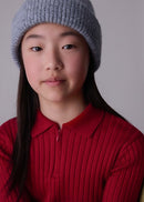 Long Sleeve Knit Polo - Red