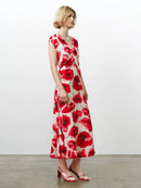 Poppy Lizzie Front Twist Dress - Red Multi