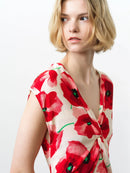 Poppy Lizzie Front Twist Dress - Red Multi