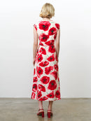 Poppy Lizzie Front Twist Dress - Red Multi
