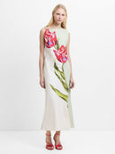 Printed Dori Long Dress - White Multi