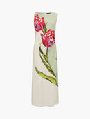 Printed Dori Long Dress - White Multi
