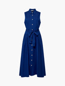 Zaves Chambray Belted Midi Dress - Dark Wash