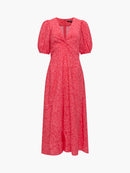 Melissa Faron Drape Twist Dress - Fuchsia Pink Multi