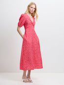 Melissa Faron Drape Twist Dress - Fuchsia Pink Multi