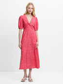 Melissa Faron Drape Twist Dress - Fuchsia Pink Multi