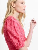 Melissa Faron Drape Twist Dress - Fuchsia Pink Multi