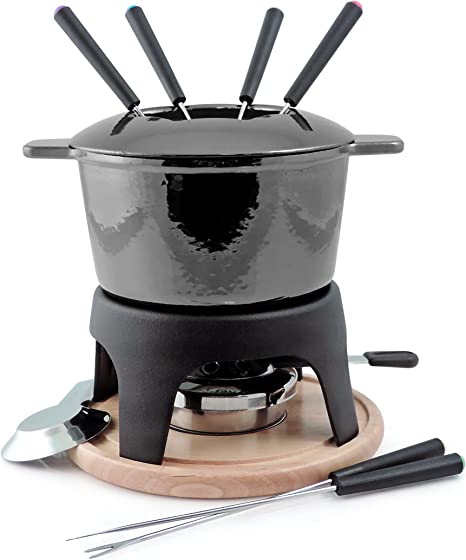 Sierra 11-Piece Fondue Set - Metallic Black