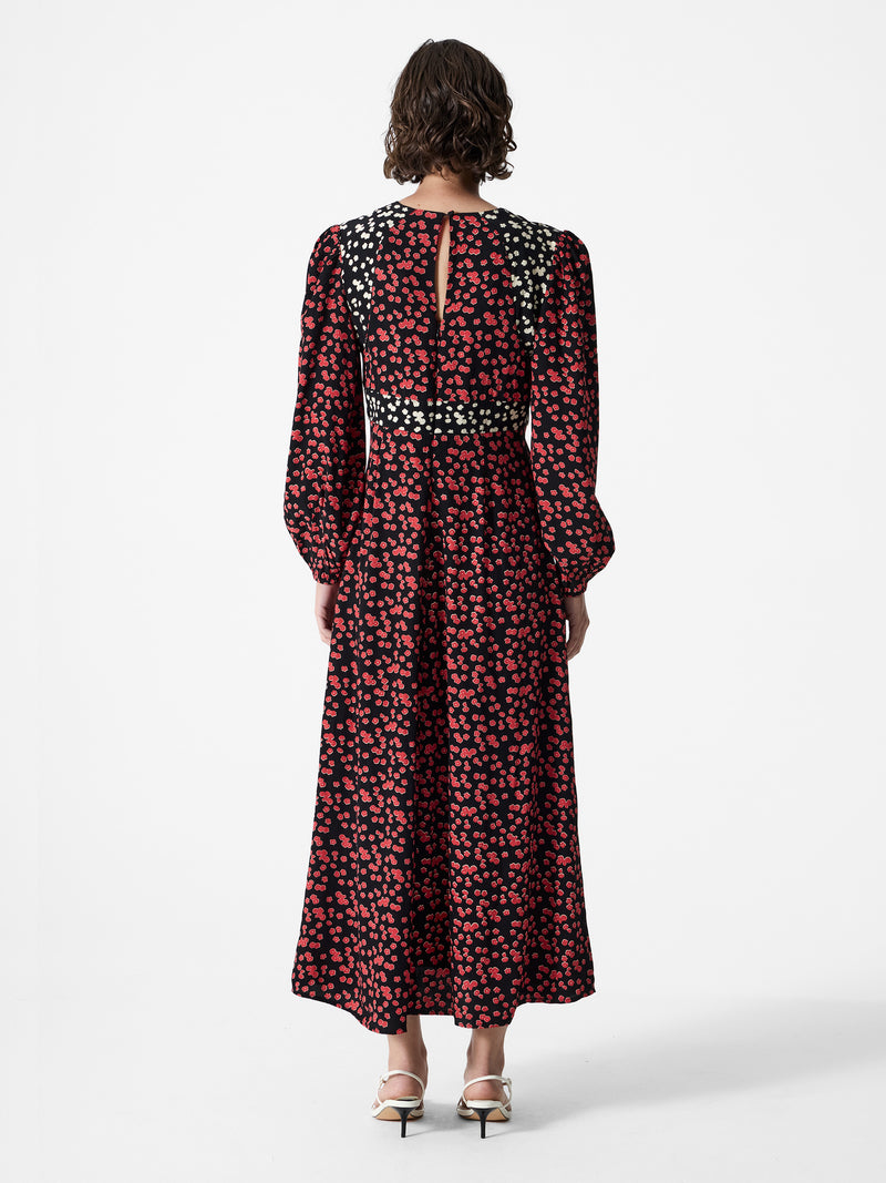 Harriet Delphine Midi Dress - Red Brick Multi