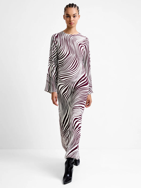 Ziggy Lara Dress - Bordeaux Red/porcelain