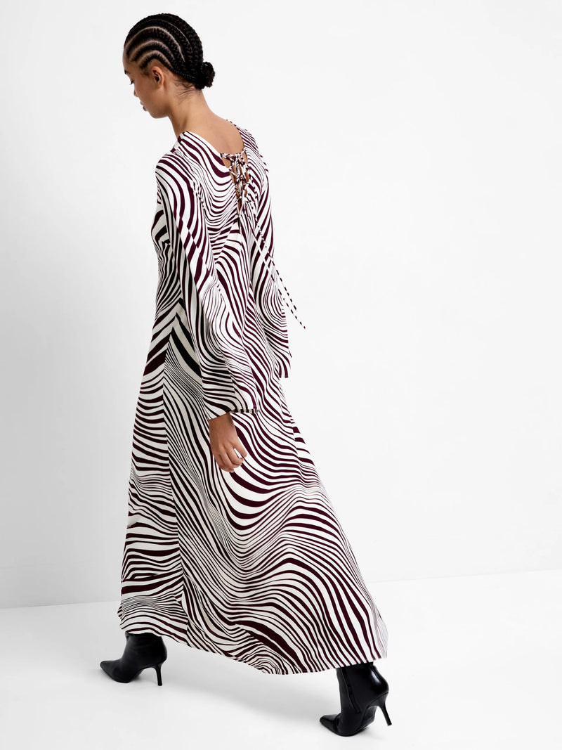 Ziggy Lara Dress - Bordeaux Red/porcelain