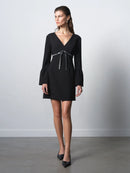 Azra Diamante Bow Dress - Blackout