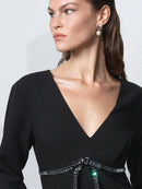 Azra Diamante Bow Dress - Blackout