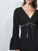 Azra Diamante Bow Dress - Blackout