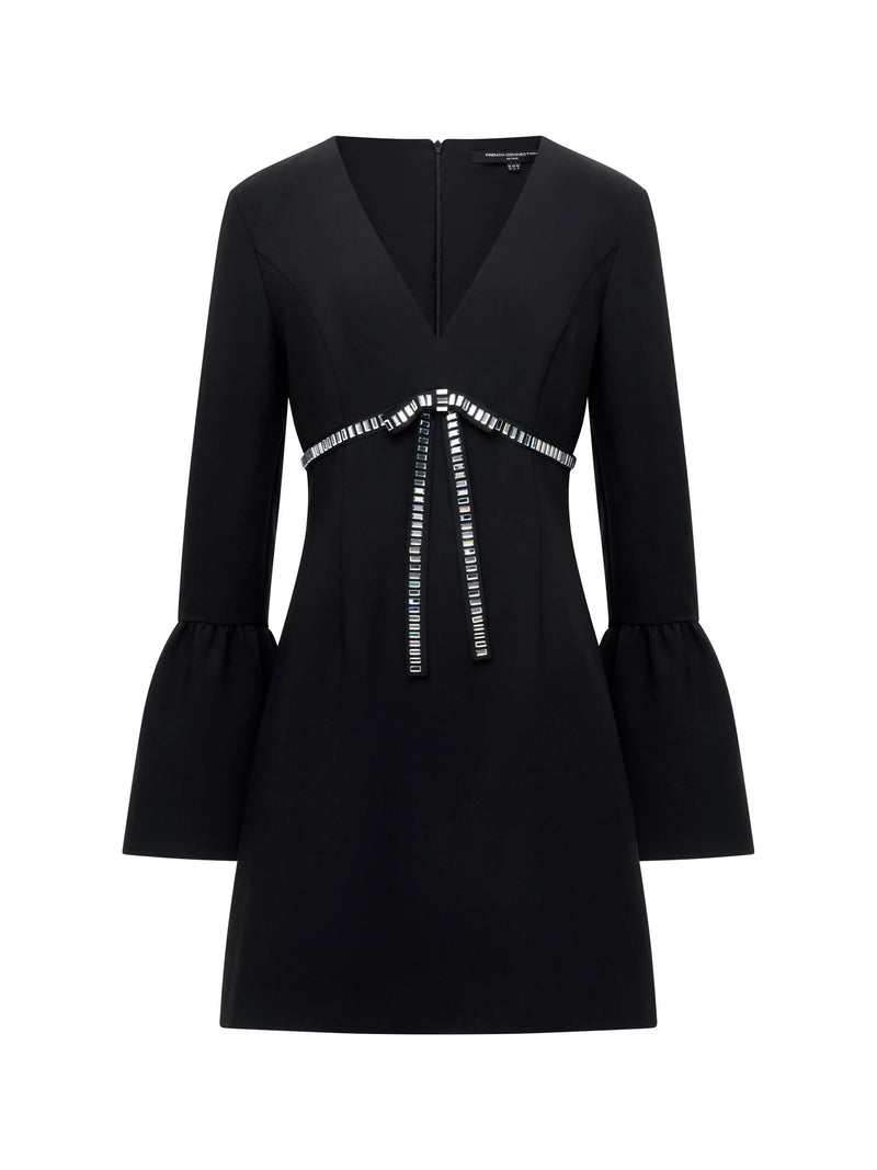 Azra Diamante Bow Dress - Blackout
