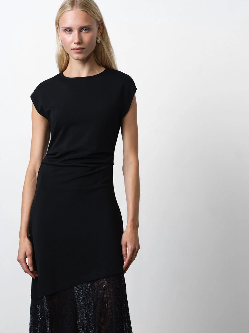 Valetta Lace Mix Dress - Blackout
