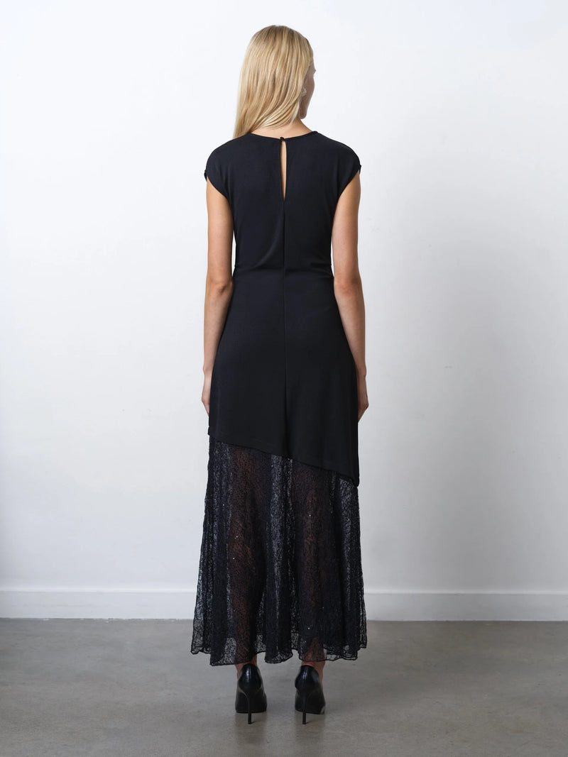 Valetta Lace Mix Dress - Blackout