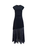 Valetta Lace Mix Dress - Blackout