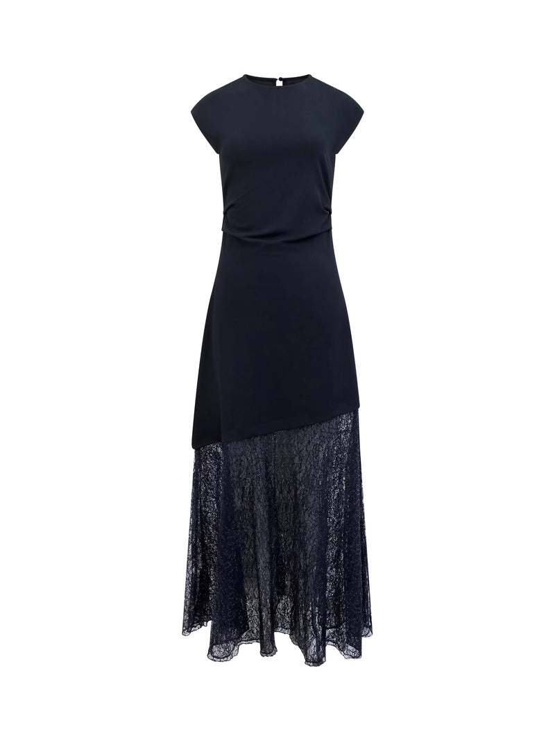 Valetta Lace Mix Dress - Blackout