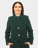 Short Mandarin Coat - Bottle Green