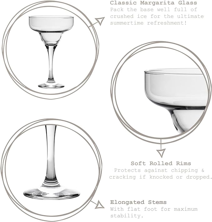 Set of 6 Misket Margarita Glasses 300cc