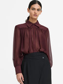 Arezzo Wide Shoulder Shirt - Cherry Liqueur