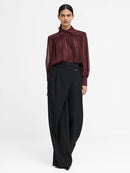 Arezzo Wide Shoulder Shirt - Cherry Liqueur