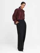 Arezzo Wide Shoulder Shirt - Cherry Liqueur