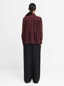 Arezzo Wide Shoulder Shirt - Cherry Liqueur