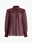 Arezzo Wide Shoulder Shirt - Cherry Liqueur