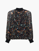 Kylie Claudette Top - Black Multi