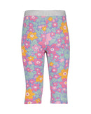 Floral Print Capri Leggings - Pink