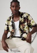 The Sunset Camp Shirt - Desert Blooms Floral Jet Black